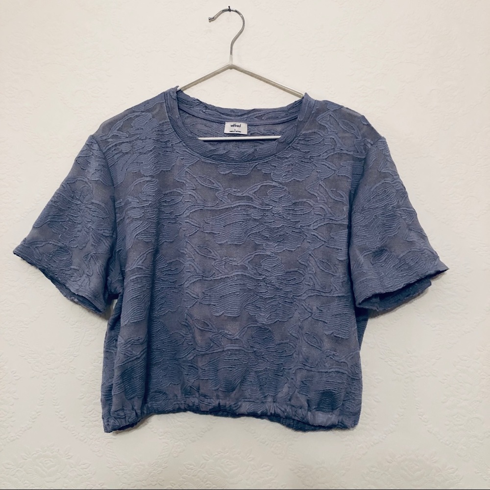 Wilfred Aritzia Short Sleeve Textured Crop Top